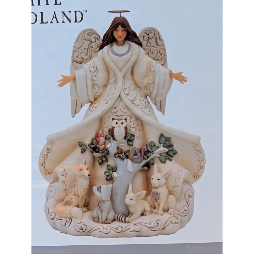 Jim Shore Winter Welcome One and All White Woodland Angel 6012678 New In Box